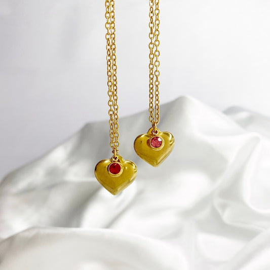 cadena corazon zirconia