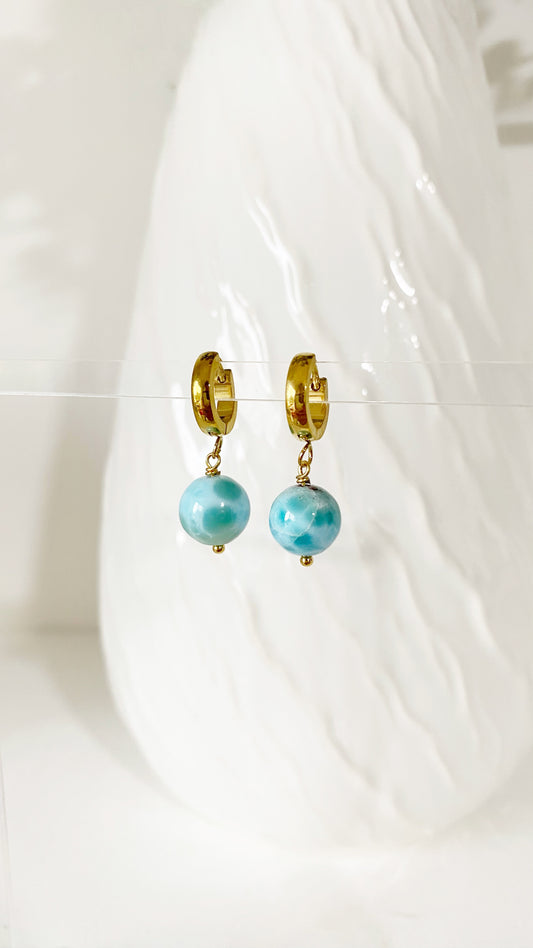 Argollas con larimar