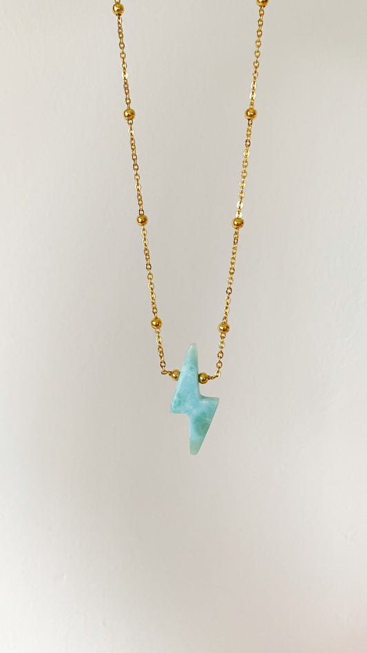 Cadena con rayo de larimar