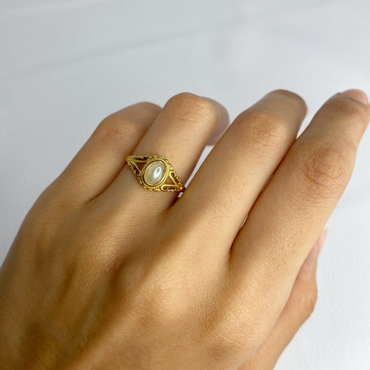 anillo vintage perla