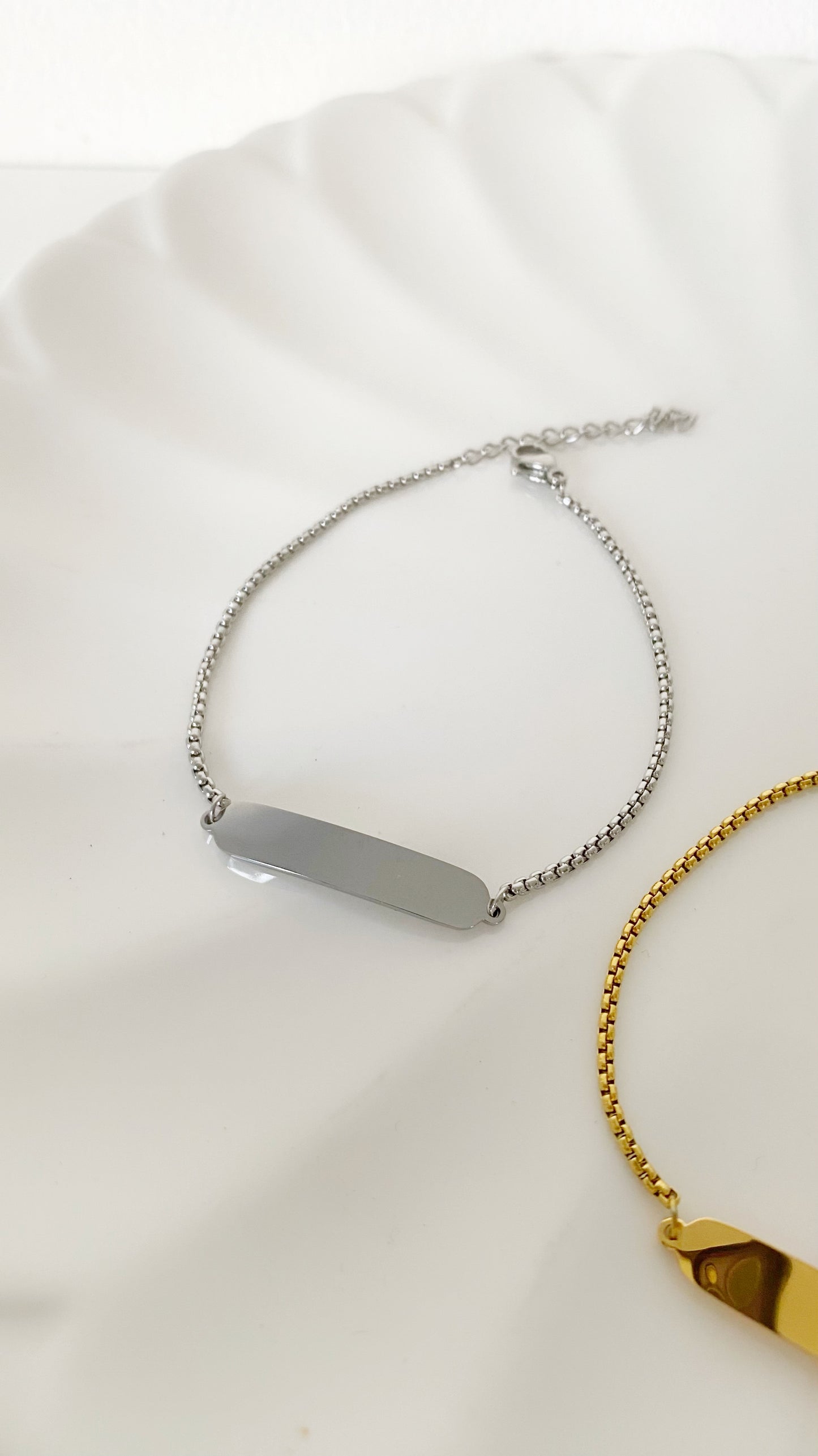 Pulsera de placa rectangular personalizada
