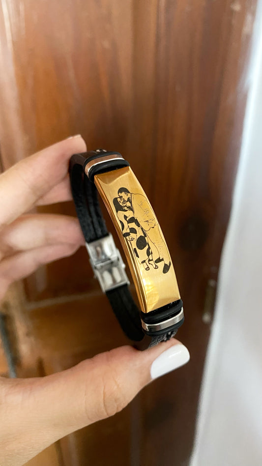 Pulsera con placa rectangular personalizada