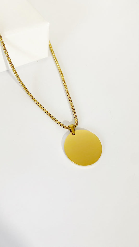 Cadena con placa redonda personalizada