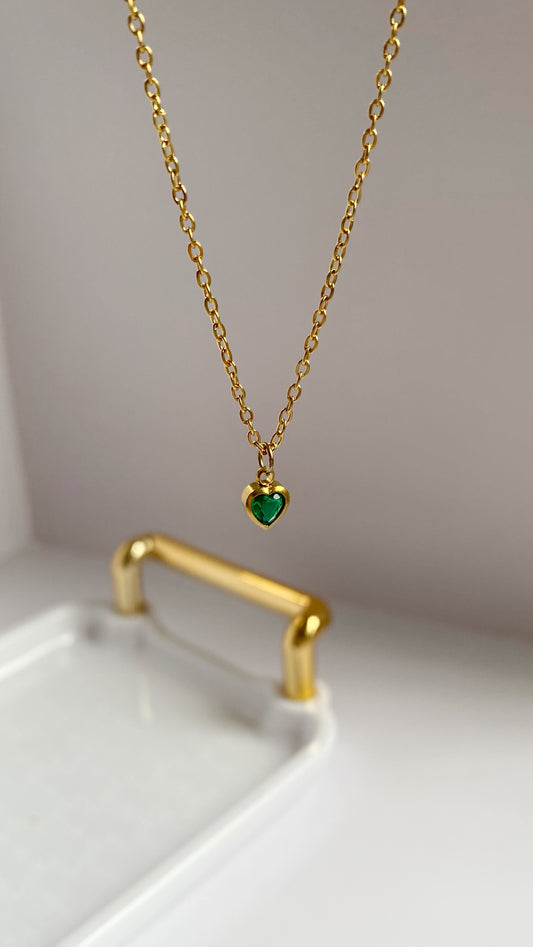 Cadena con zirconia de corazón