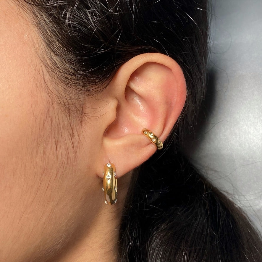 earcuff zirconias argolla media