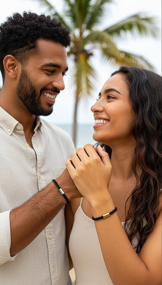 Pulsera de hilo con placa rectangular personalizada