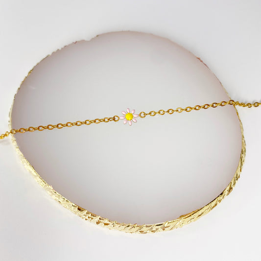 Pulsera con flor colorida