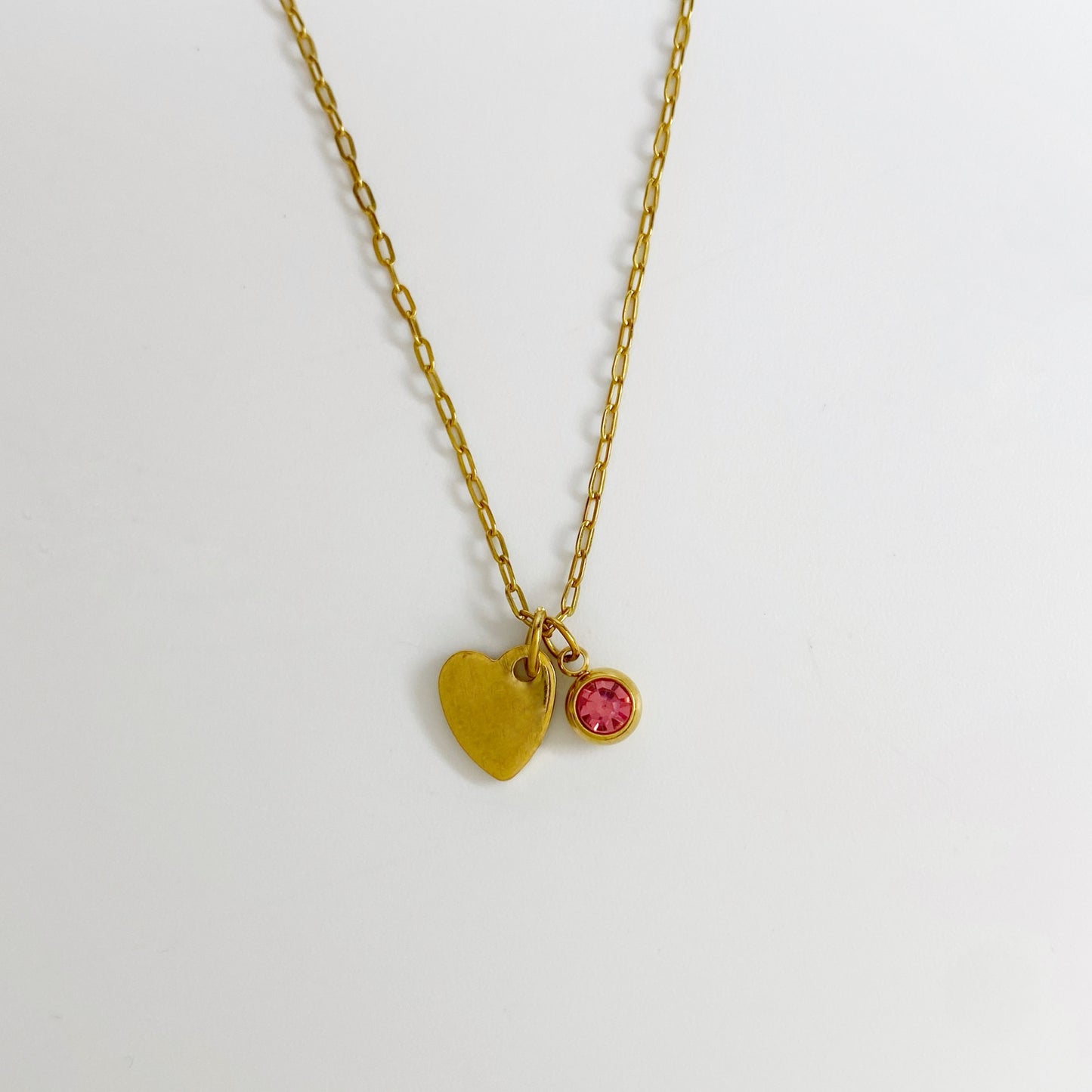 Cadena con corazón con zirconia