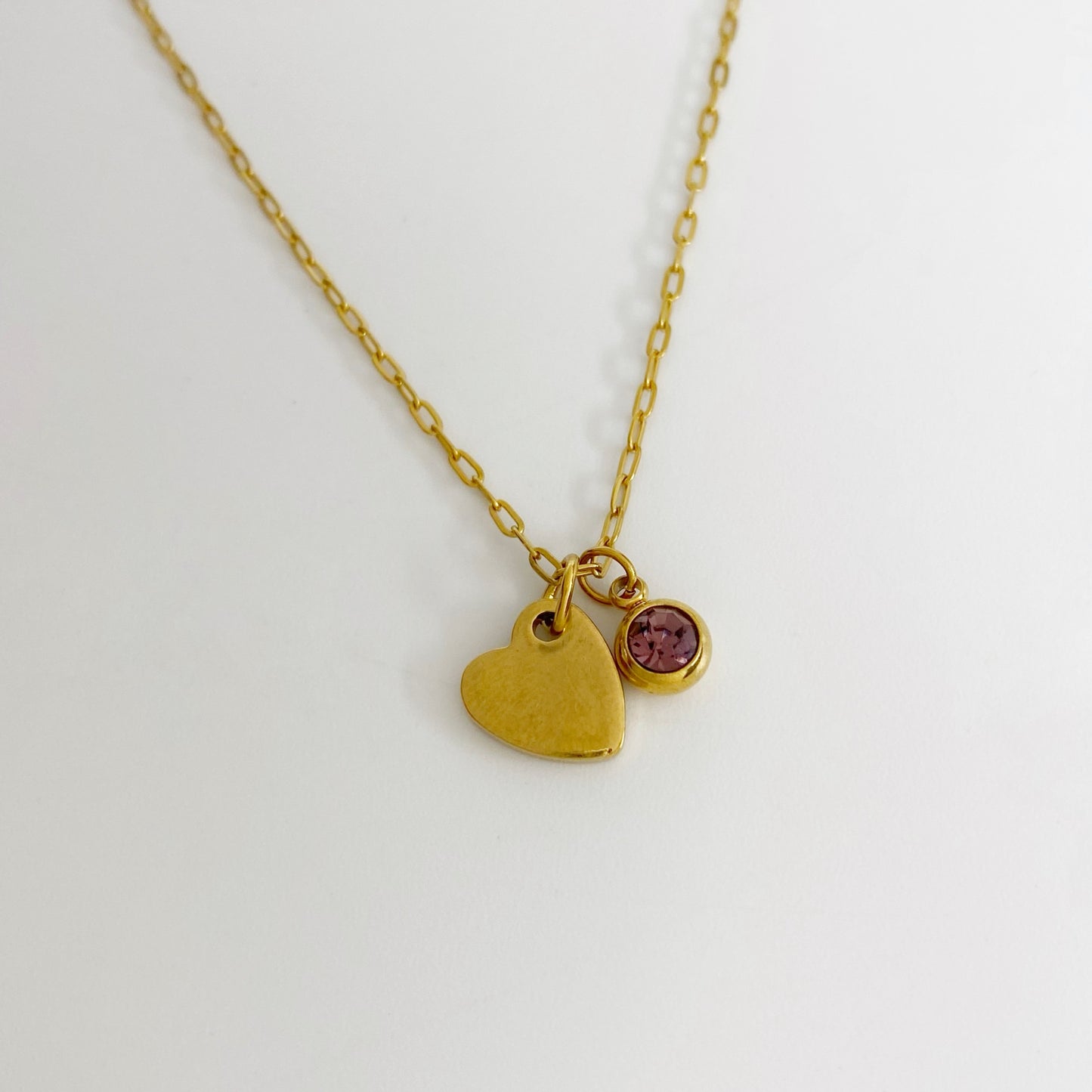 Cadena con corazón con zirconia