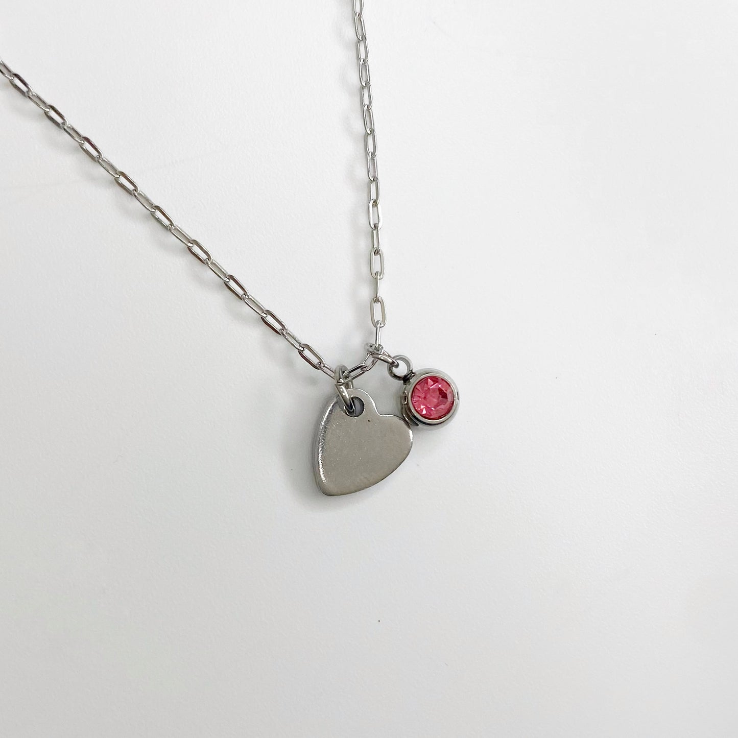 Cadena con corazón con zirconia