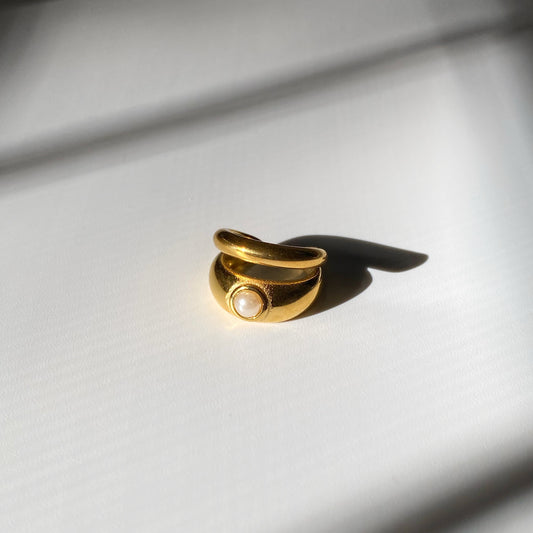 Earcuff doble con perla