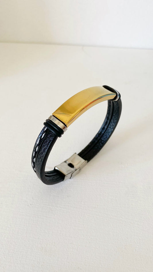 Pulsera con placa rectangular personalizada