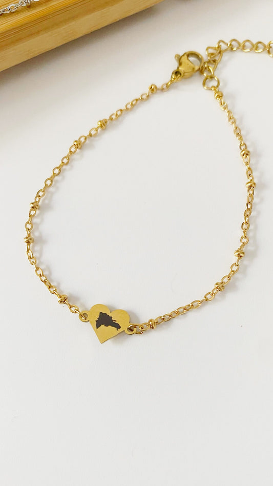 Pulsera con República Dominicana en corazón