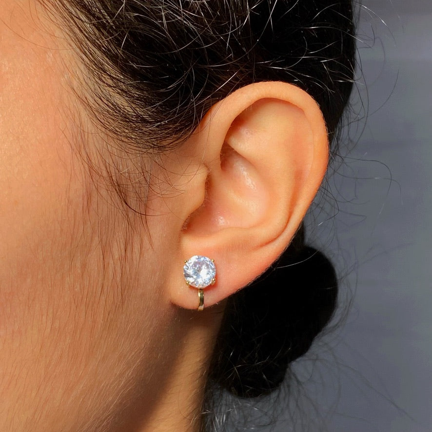 arete dormilona blanco zirconia