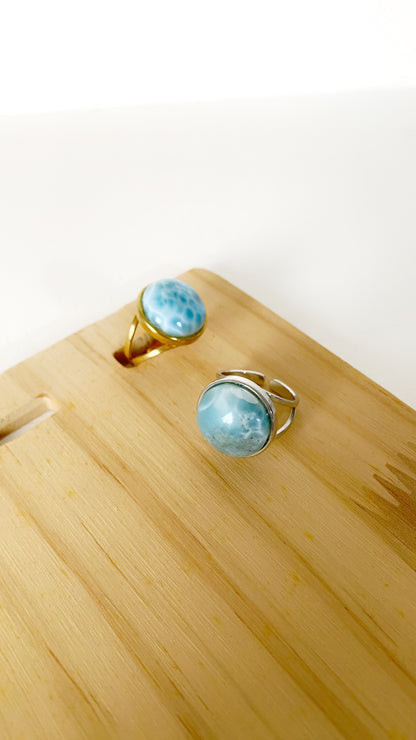 Anillo de larimar redondo