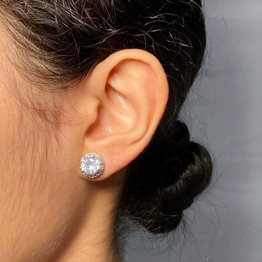 arete dormilona zirconia redonda