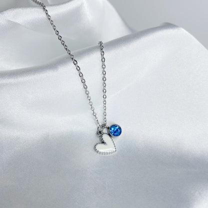 Cadena con corazón y zirconia