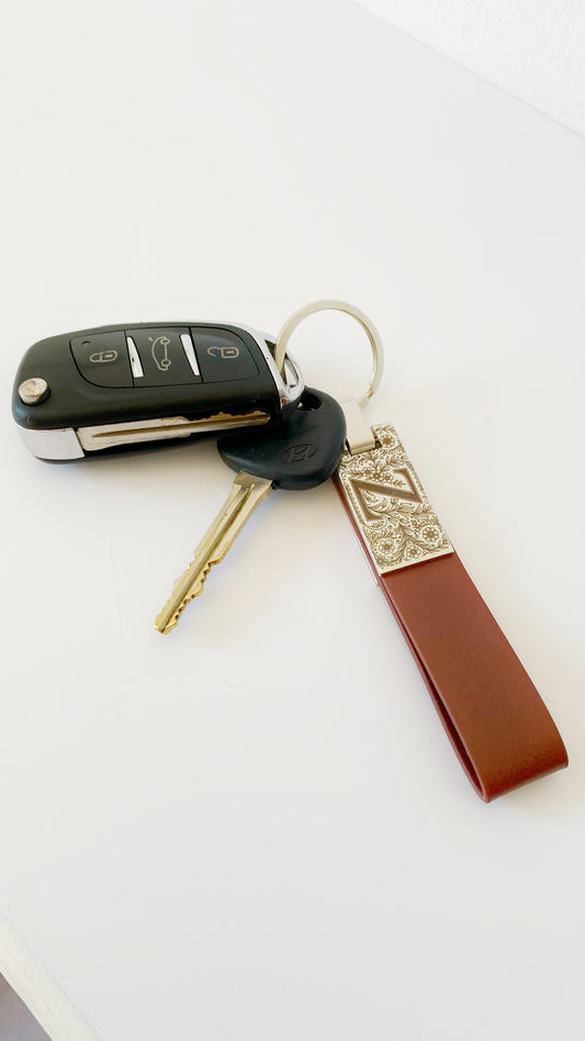 Llavero de piel y acero personalizado