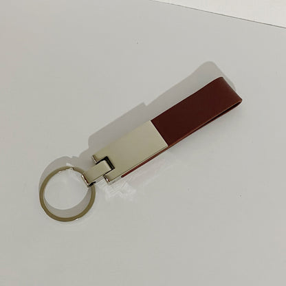 Llavero de piel y acero personalizado