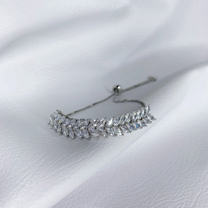 Pulsera de hojas con zirconias