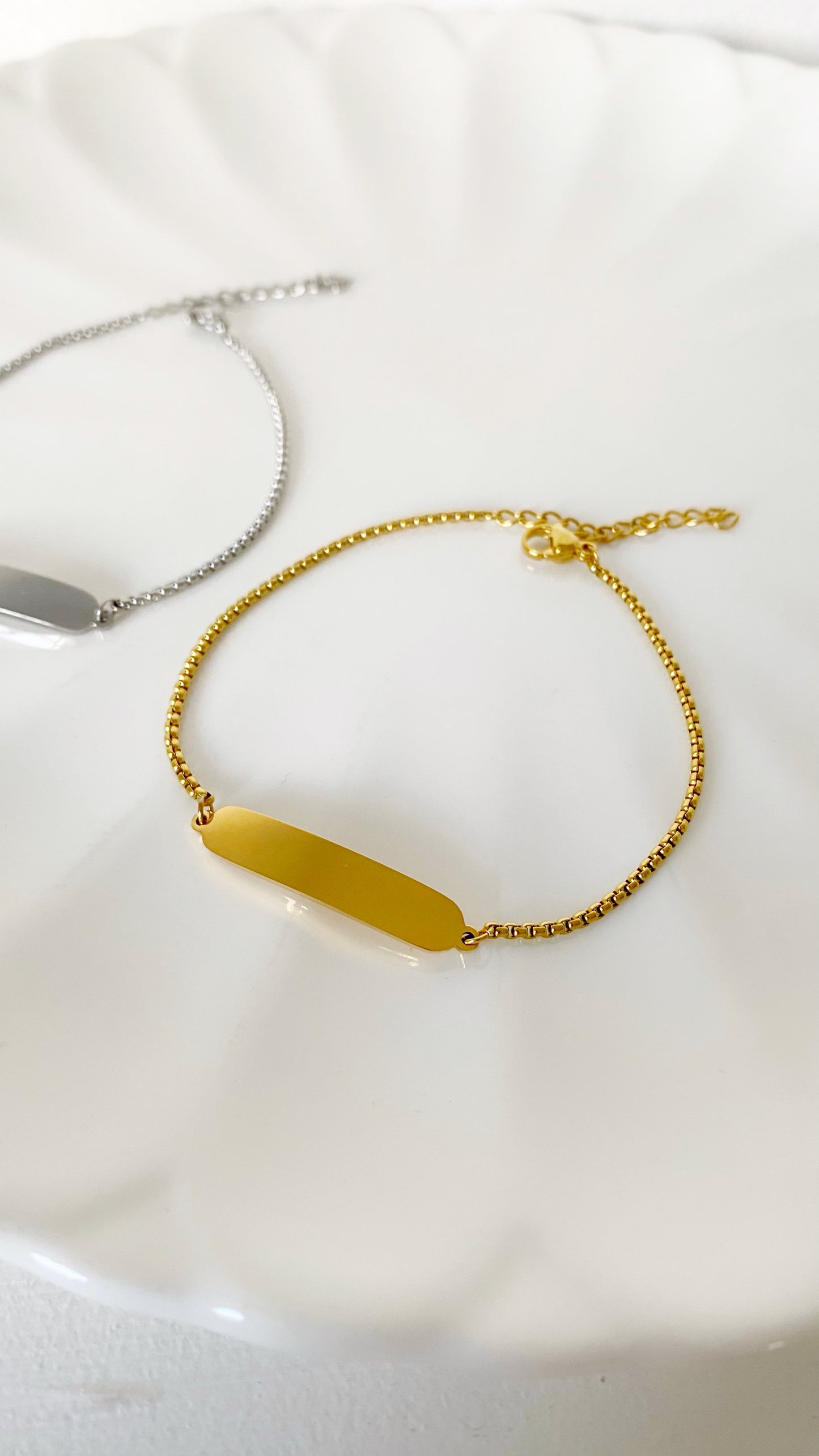 Pulsera de placa rectangular personalizada