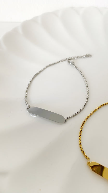 Pulsera de placa rectangular personalizada