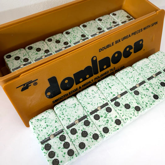 Dominó personalizado - blanco con verde