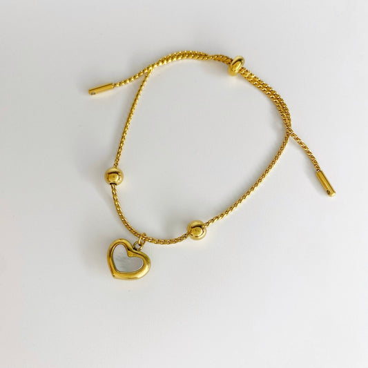 Pulsera con corazón con nácar
