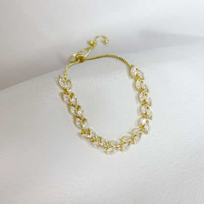 Pulsera de hojas con zirconias