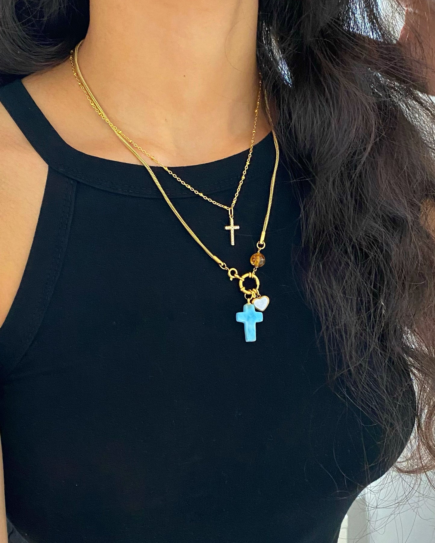 Cadena con cruz reversible