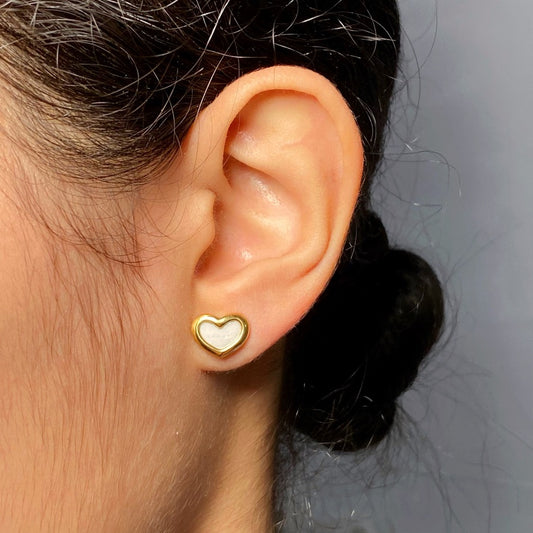 arete dormilona nacar corazon