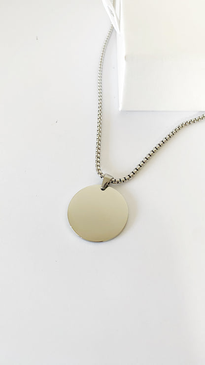 Cadena con placa redonda personalizada