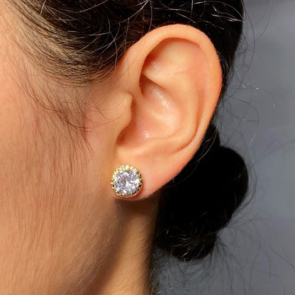 arete dormilona zirconia redonda