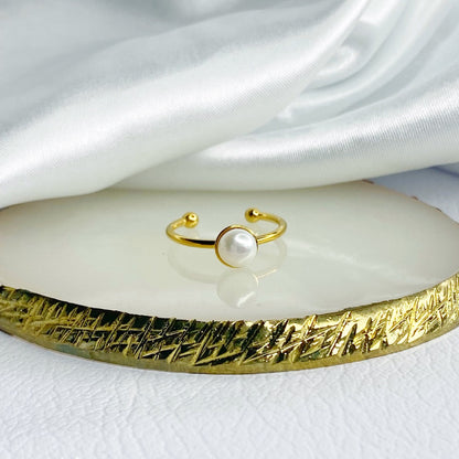 Anillo de perla de rio