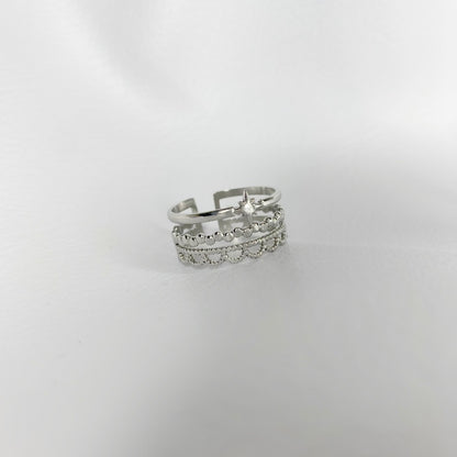 Anillo triple estrella y puntos