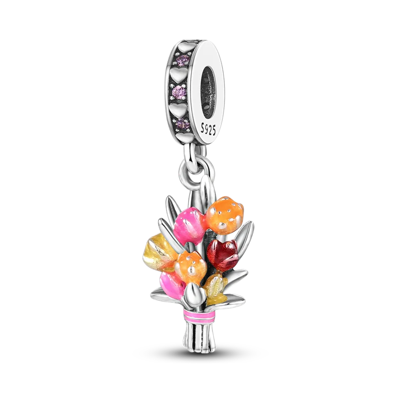 Abalorios-de-plata-de-ley-925-cuentas-de-plantas-flores-rosa-rbol-de-la-vida-Clip