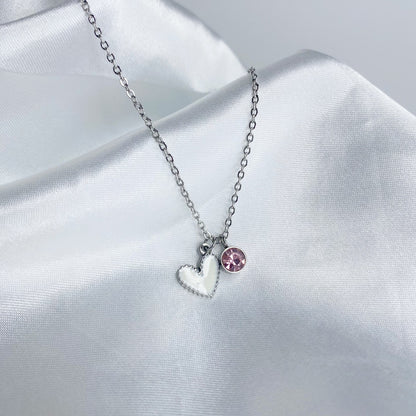 Cadena con corazón y zirconia