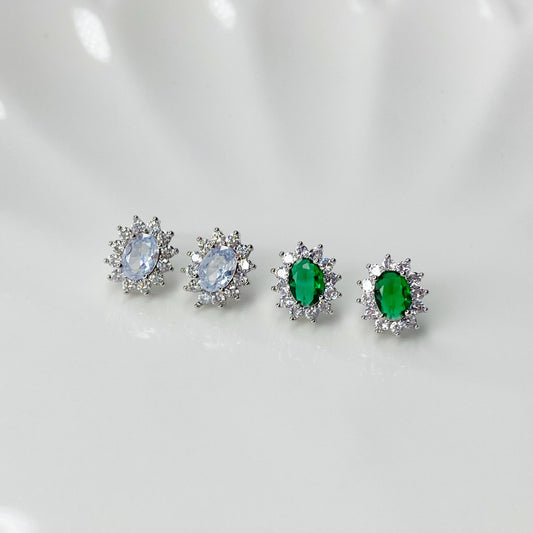 arete blanco zirconia flor