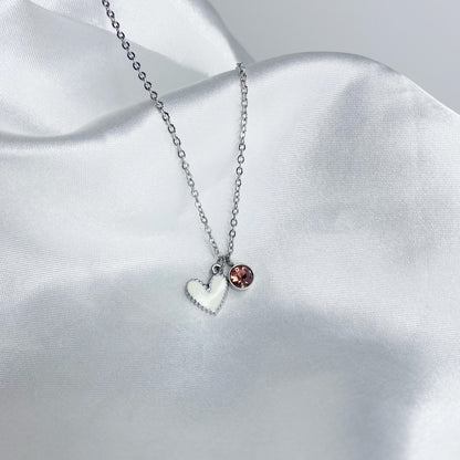 Cadena con corazón y zirconia