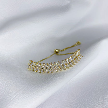 Pulsera de hojas con zirconias