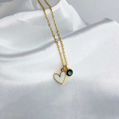 Cadena con corazón y zirconia