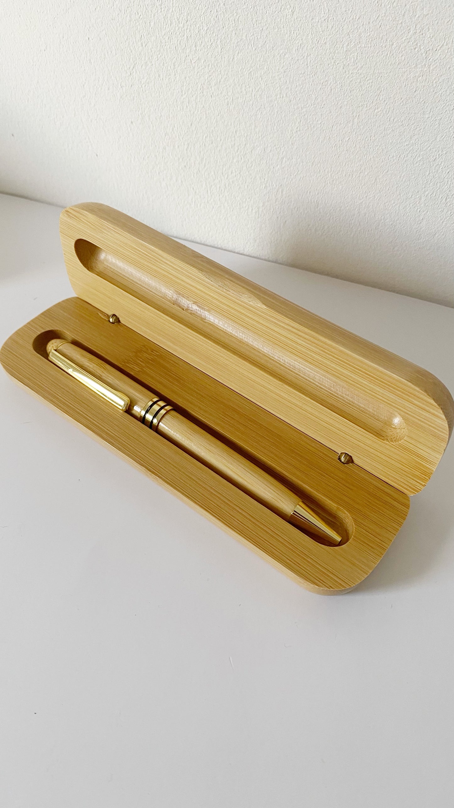 Lapicero de bambu con caja personalizado