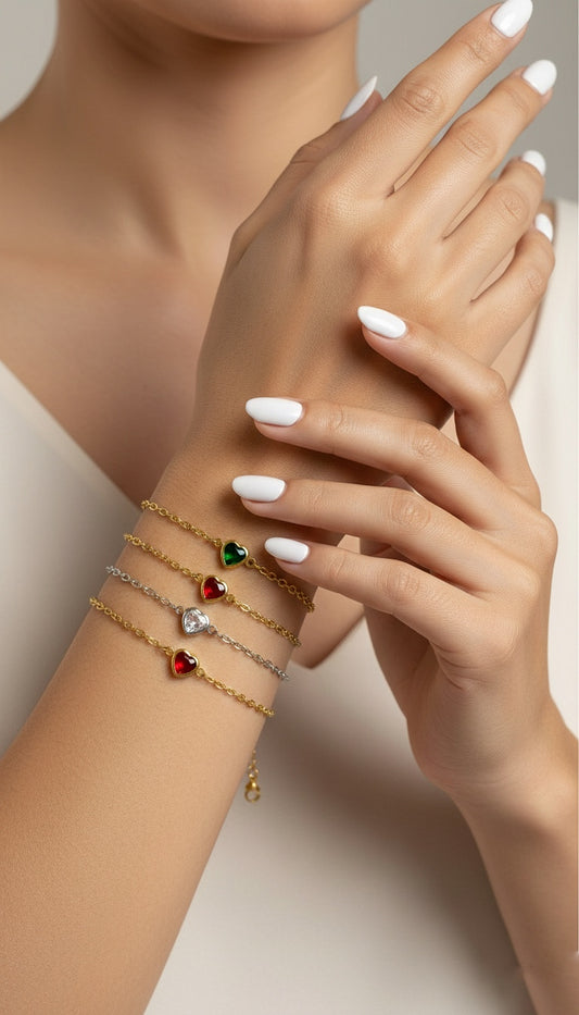 Pulsera con zirconia de corazón