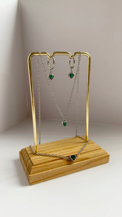 Cadena con zirconia de corazón
