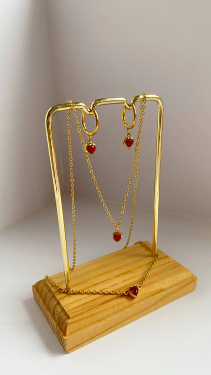 Cadena con zirconia de corazón