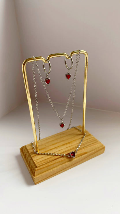Cadena con zirconia de corazón
