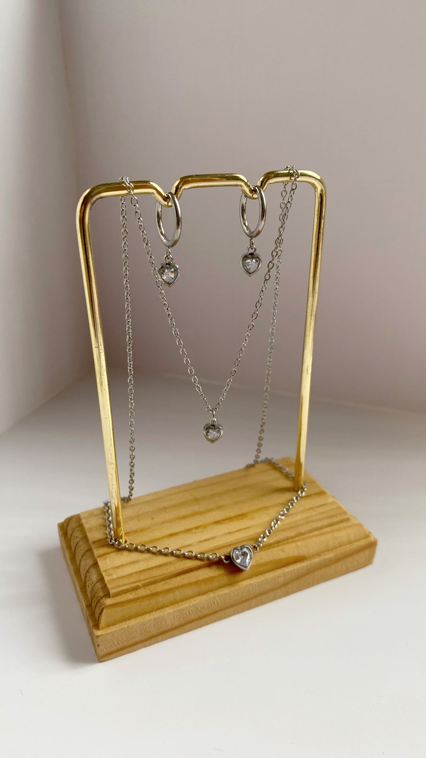 Cadena con zirconia de corazón
