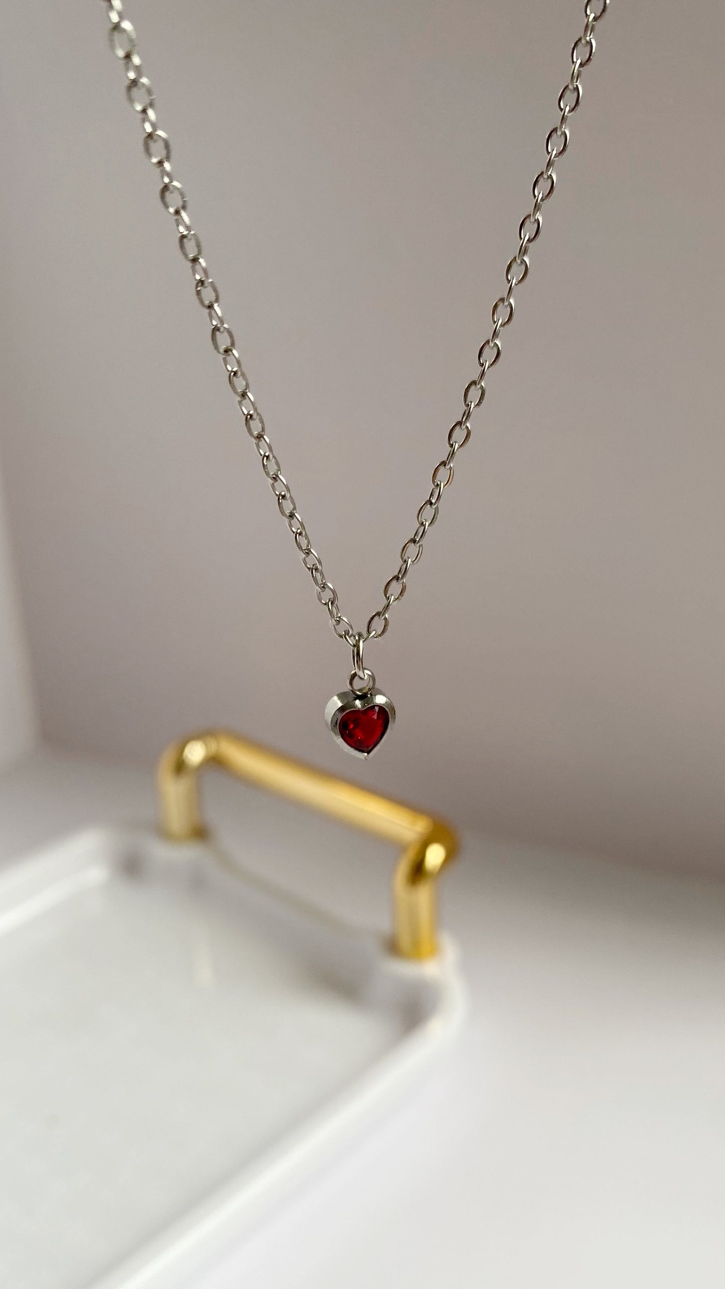 Cadena con zirconia de corazón