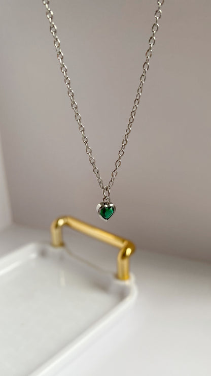 Cadena con zirconia de corazón