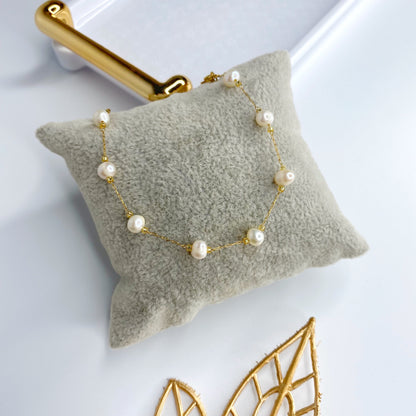 Pulsera de perlas de rio